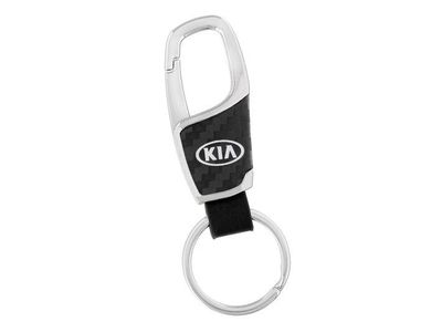 2018 Kia Rio Key Chain - Black Carbon Fiber Kia with Clip UM016-AY740